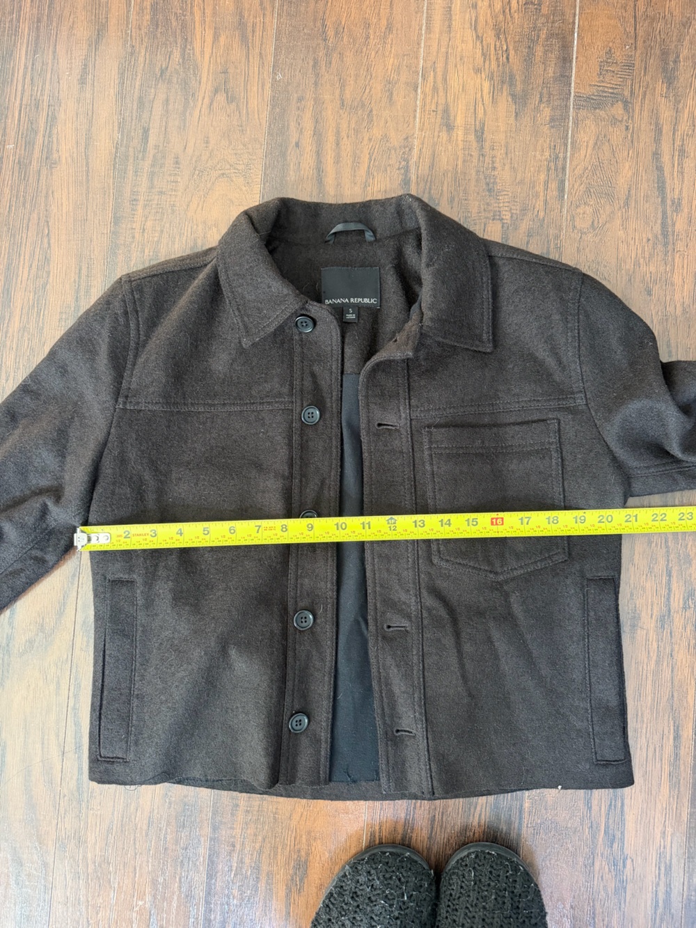 Brown Cropped Button-Front Jacket - Picture 11 of 11